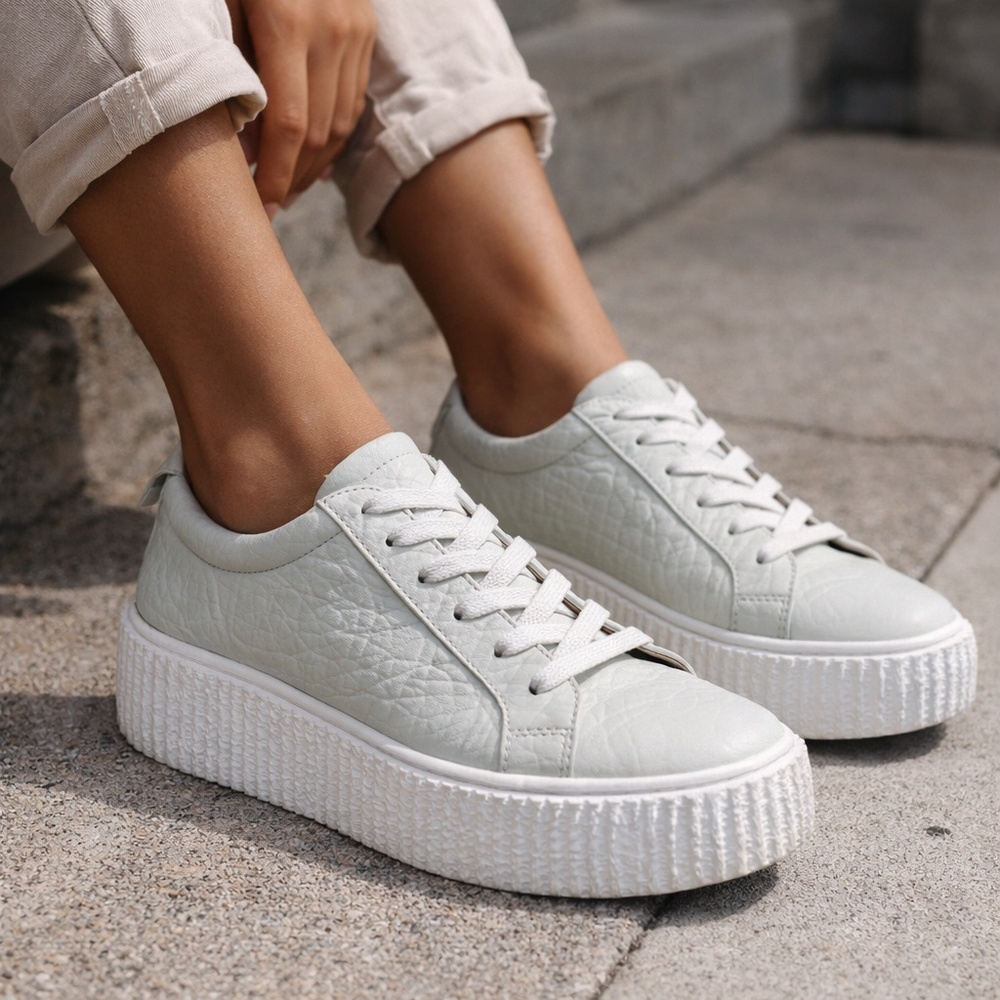 Australia Luxe Collective Leather Platform Sneakers Pale Sage US 9 EU 40 Chunky - Picture 13 of 13